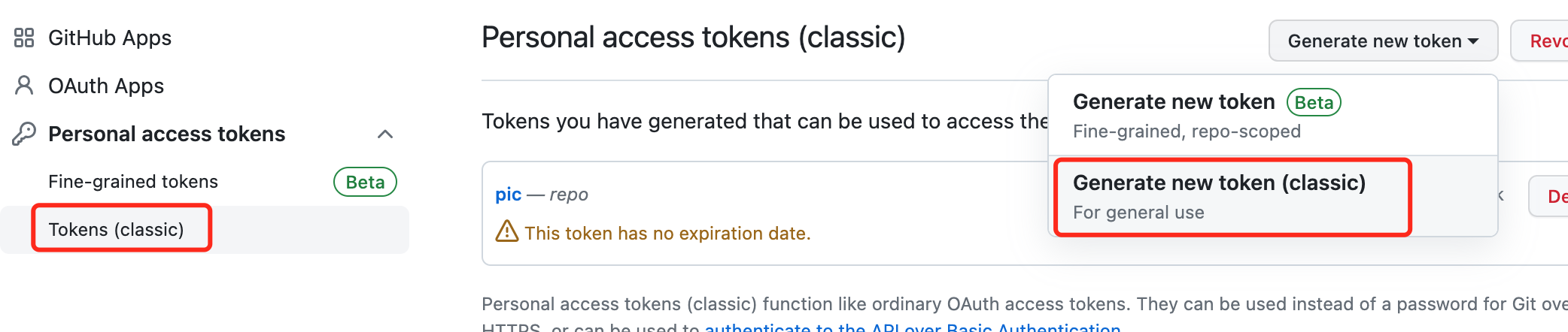 填写`Note`,勾选`repo`,点击生成`Token` PicGo
