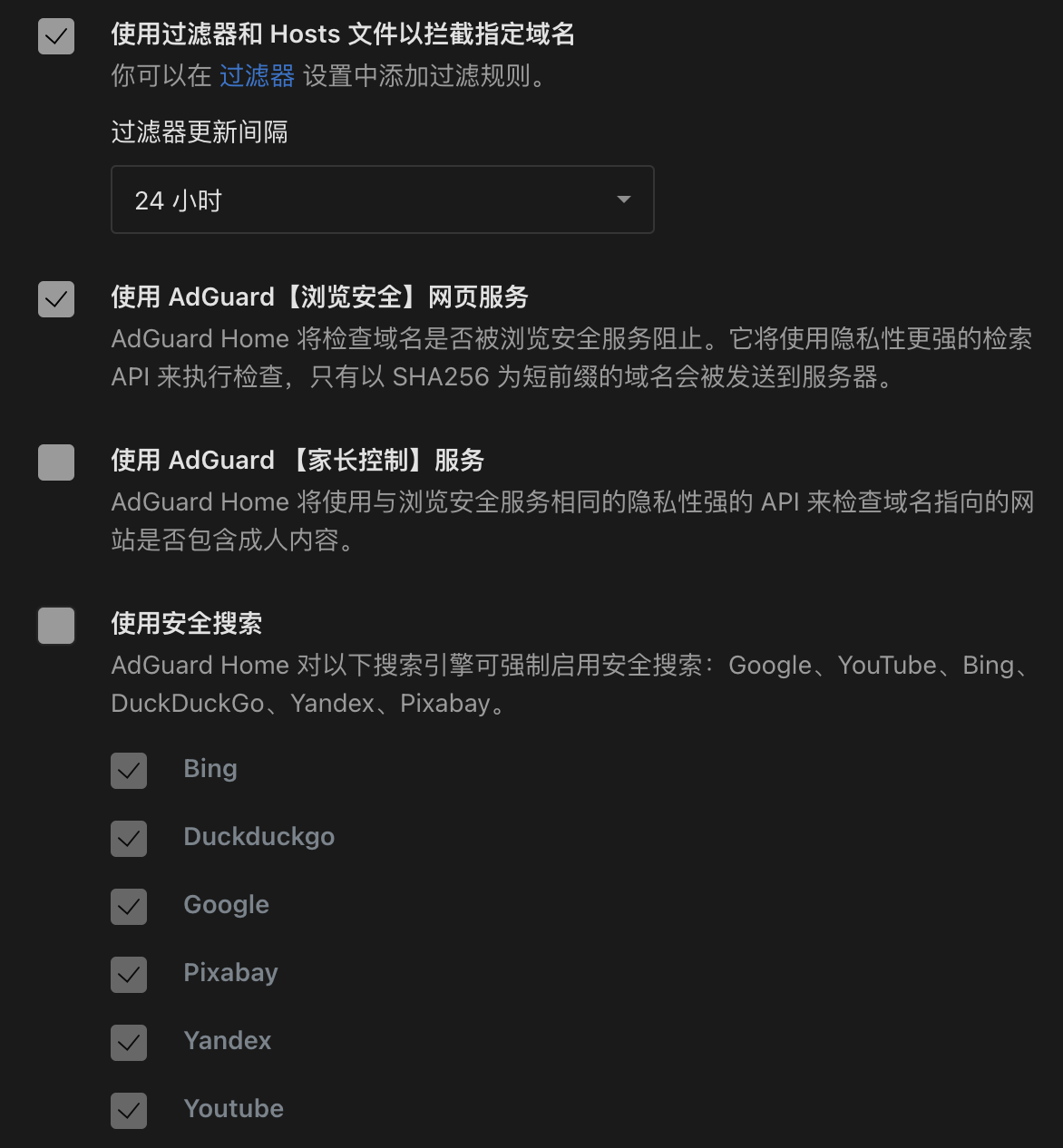 常規設置 部分 AdGuardHome