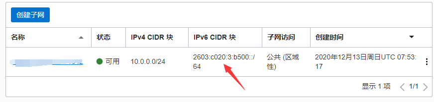 IPv6 CIDR块添加成功 Oracle IPv6