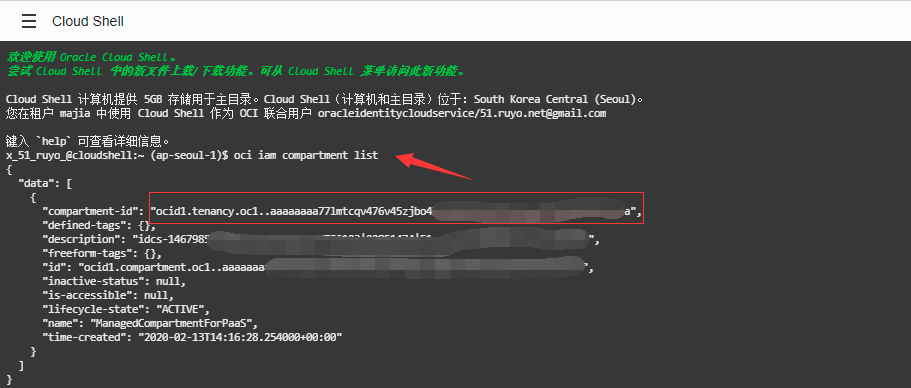 获取 `compartment_id` Oracle IPv6