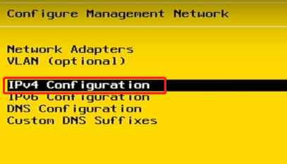 IPv4 Configuration install ESXi